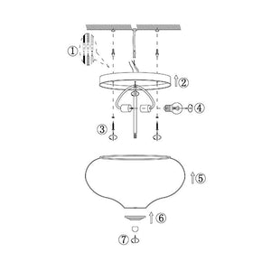 Farmhouze Light-OpenBox-Farmhouse Glass Flush Mount Ceiling Light-Ceiling Light-Chrome-