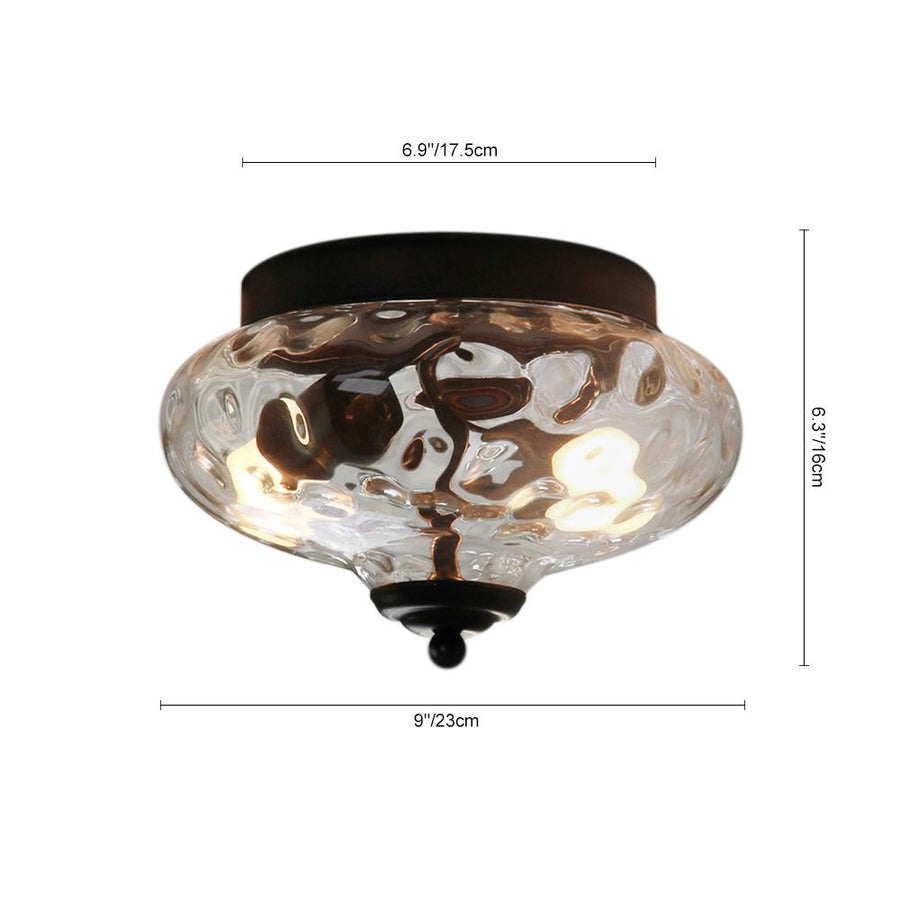 Farmhouze Light-OpenBox-Farmhouse Glass Flush Mount Ceiling Light-Ceiling Light-Chrome-