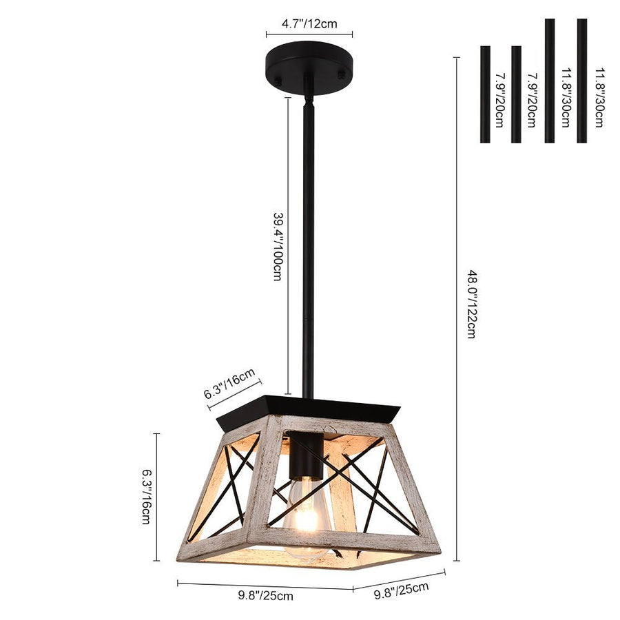 Farmhouze Light-OpenBox-Farmhouse Hanging Lantern Single Pendant Light-Pendant-White-