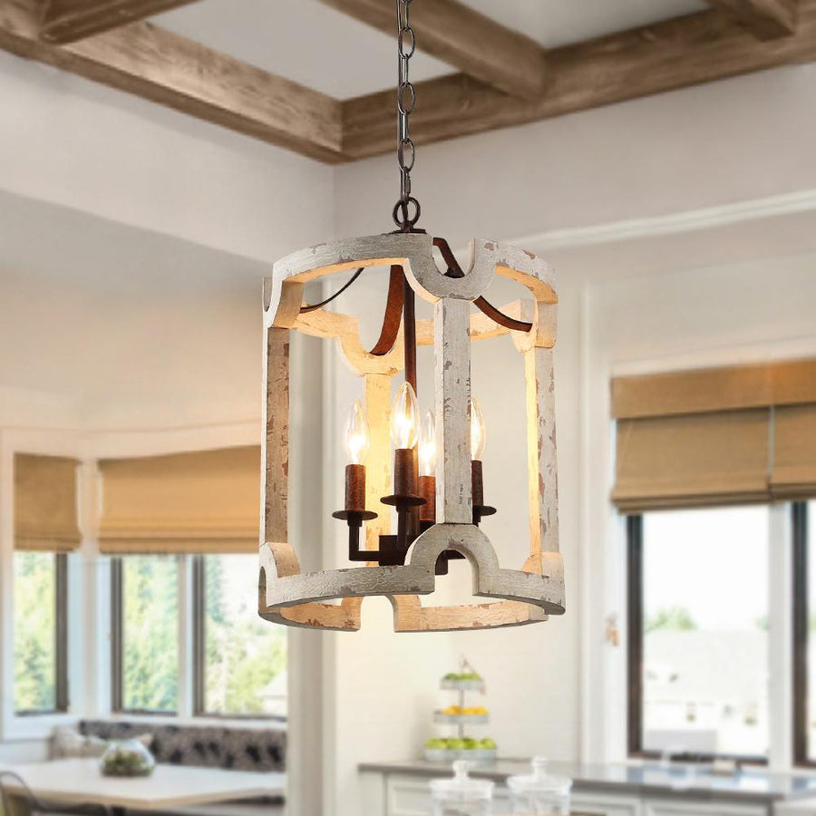 Farmhouze Light - OpenBox - Farmhouse Wood Cylinder Drum Pendant Light - Pendant - 