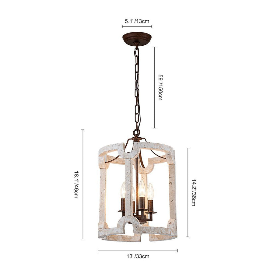 Farmhouze Light - OpenBox - Farmhouse Wood Cylinder Drum Pendant Light - Pendant - 