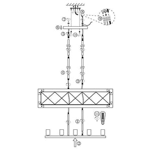 Farmhouze Light-OpenBox-Farmhouse Wood Rectangle Linear Chandelier-Chandelier--