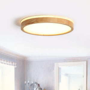 Farmhouze Light-OpenBox-Farmhouse Wooden Round LED Ceiling Light-Ceiling Light-15 in.-