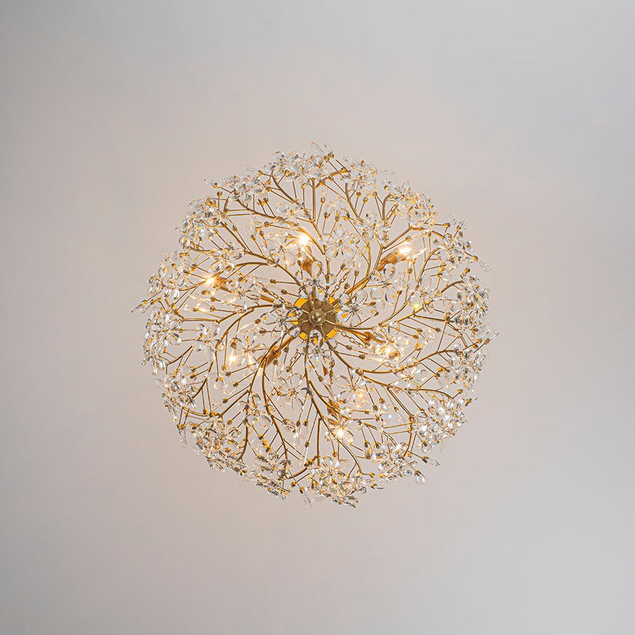 Farmhouze Light - OpenBox - Glam Farmhouse Crystal Flower Brass Basin Chandelier - Chandelier - 6 - Light - 