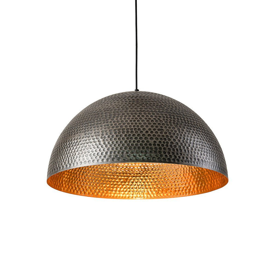 Farmhouze Light - OpenBox - Industrial 1 - Light Hammered Oversized Metal Dome Pendant - Chandelier - Dark Silver - 23in