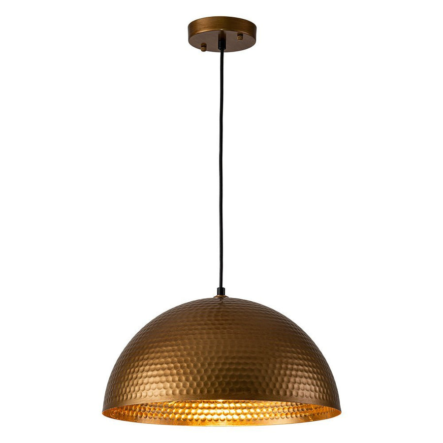 Farmhouze Light - OpenBox - Industrial 1 - Light Hammered Oversized Metal Dome Pendant - Chandelier - Dark Silver - 23in