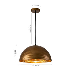 Farmhouze Light - OpenBox - Industrial 1 - Light Hammered Oversized Metal Dome Pendant - Chandelier - Dark Silver - 23in