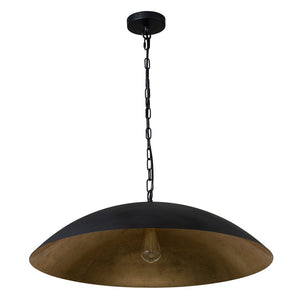 Farmhouze Light - OpenBox - Industrial Saucer Oversized Dome Pendant Light - Chandelier - Black - 