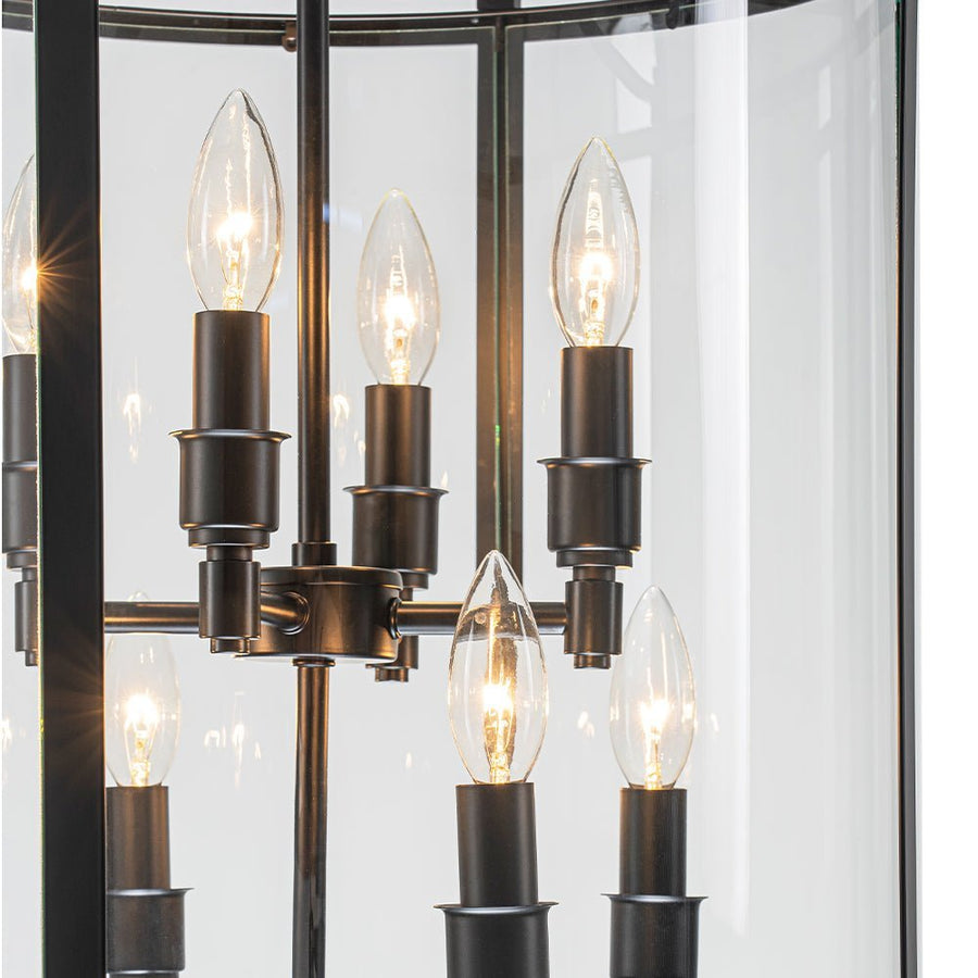 Farmhouze Light - OpenBox - Manor Black Candle Style Cylinder Lantern Pendant Chandelier - Chandelier - Black - 