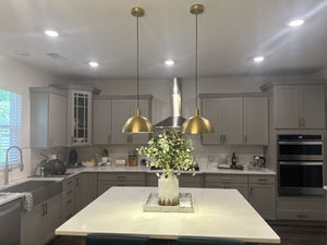 Farmhouze Light - OpenBox - Mid - Century Single Light Brass Dome Pendant - Pendant - 