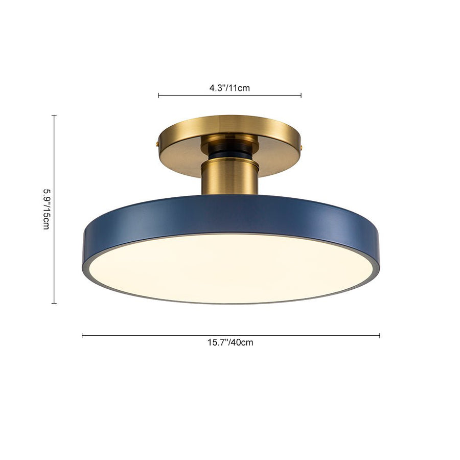 Farmhouze Light - OpenBox - Scandinavian Blue Round LED Semi Flush Mount Light - Ceiling Light - Blue - 