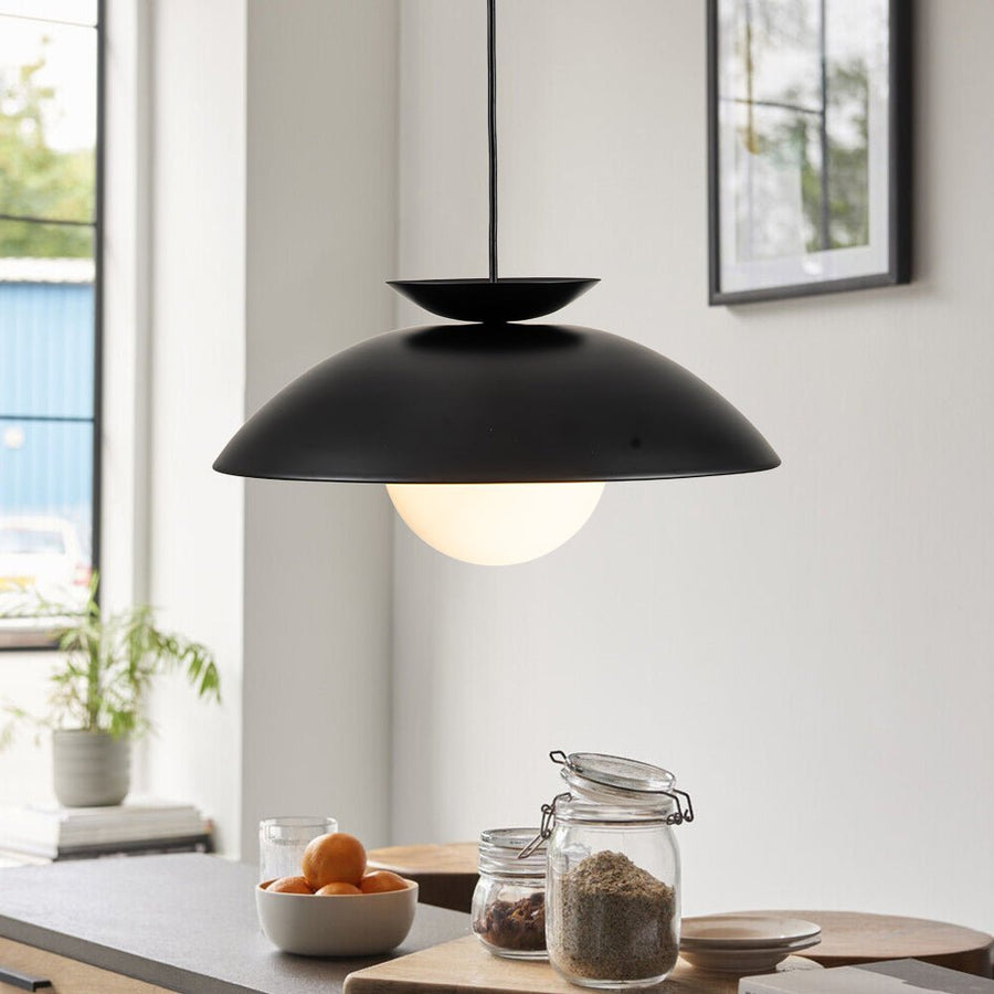 Farmhouze Light - OpenBox - Scandinavian Single Metal Dome Kitchen Pendant - Pendant - Black - 