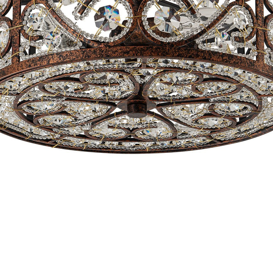 Farmhouze Light - OpenBox - Vintage Bronze Luxe Crystal Drum Lantern Ceiling Light - Ceiling Light - Copper - 