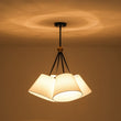 Load image into Gallery viewer, Farmhouze Light - Retro Cluster 4 - Light White Fabric Cage Chandelier - Chandelier - Black - 
