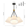 Load image into Gallery viewer, Farmhouze Light - Retro Cluster 4 - Light White Fabric Cage Chandelier - Chandelier - Black - 
