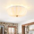 Load image into Gallery viewer, Farmhouze Light-Retro Pleated Floral Art Glass Scalloped Ceiling Light-Ceiling Light-Milky Opal Glass-
