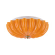 Load image into Gallery viewer, Farmhouze Light-Retro Pleated Floral Art Glass Scalloped Ceiling Light-Ceiling Light-Orange Glass-
