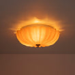 Load image into Gallery viewer, Farmhouze Light-Retro Pleated Floral Art Glass Scalloped Ceiling Light-Ceiling Light-Orange Glass-
