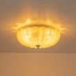 Load image into Gallery viewer, Farmhouze Light-Retro Pleated Floral Art Glass Scalloped Ceiling Light-Ceiling Light-Soft Yellow Glass-
