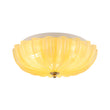Load image into Gallery viewer, Farmhouze Light-Retro Pleated Floral Art Glass Scalloped Ceiling Light-Ceiling Light-Soft Yellow Glass-
