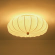 Load image into Gallery viewer, Farmhouze Light - Retro Pleated White Silk Cage Semi Flush Mount Light - Ceiling Light - White - 
