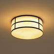 Load image into Gallery viewer, Farmhouze Light-Retro Rustic White Linen Round Drum Lantern Ceiling Light-Ceiling Light-White Linen-
