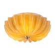 Load image into Gallery viewer, Farmhouze Light - Retro Toffee Brown Flower Art Glass Scalloped Ceiling Light - Ceiling Light - Brown - 
