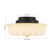 Load image into Gallery viewer, Farmhouze Light - Rococo Round Embossed Milky Glass Dimmable LED Semi Flush - Ceiling Light - White Glass (Back Order) - 
