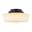 Load image into Gallery viewer, Farmhouze Light - Rococo Round Embossed Milky Glass Dimmable LED Semi Flush - Ceiling Light - White Glass (Back Order) - 

