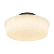 Load image into Gallery viewer, Farmhouze Light - Rococo Round Embossed Milky Glass Dimmable LED Semi Flush - Ceiling Light - White Glass (Back Order) - 

