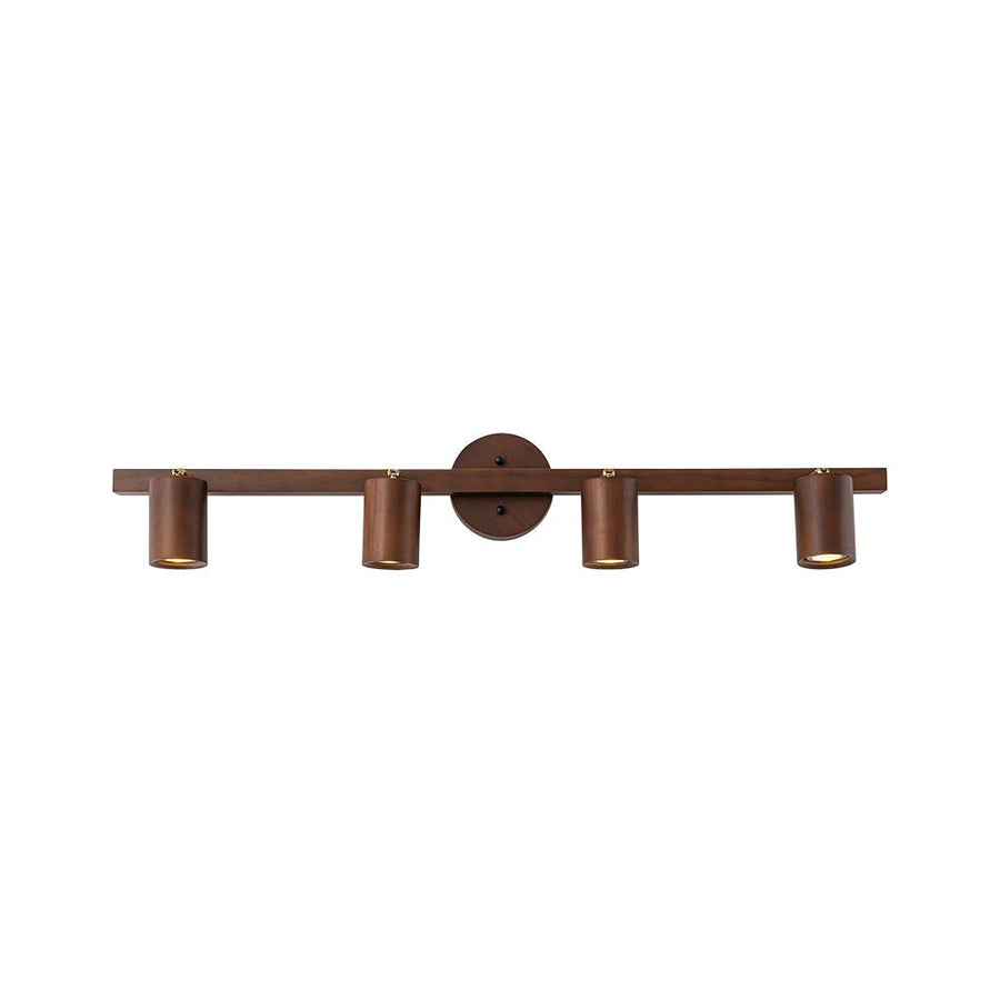 Farmhouze Light - Rustic 4 - Light Adjustable Walnut Ceiling Track Light - Ceiling Light - Walnut - 