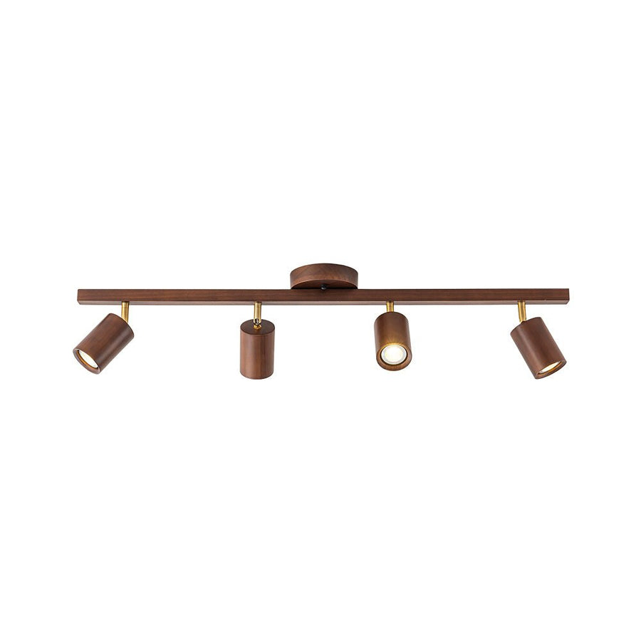 Farmhouze Light - Rustic 4 - Light Adjustable Walnut Ceiling Track Light - Ceiling Light - Walnut - 