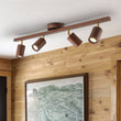 Load image into Gallery viewer, Farmhouze Light - Rustic 4 - Light Adjustable Walnut Ceiling Track Light - Ceiling Light - Walnut - 
