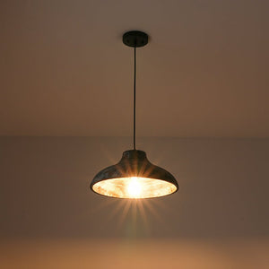 Farmhouze Light - Rustic Distressed Black Wooden Dome Pendant light - Pendant - 15 inches - 