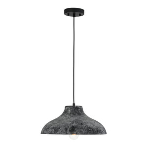 Farmhouze Light - Rustic Distressed Black Wooden Dome Pendant light - Pendant - 15 inches - 