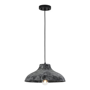 Farmhouze Light - Rustic Distressed Black Wooden Dome Pendant light - Pendant - 15 inches - 