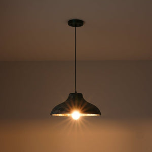 Farmhouze Light - Rustic Distressed Black Wooden Dome Pendant light - Pendant - 15 inches - 