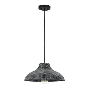 Farmhouze Light - Rustic Distressed Black Wooden Dome Pendant light - Pendant - 15 inches - 