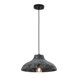 Farmhouze Light - Rustic Distressed Black Wooden Dome Pendant light - Pendant - 15 inches - 