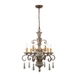 Load image into Gallery viewer, Farmhouze Light-Rustic Farmhouse Distressed Wood 6-Light Candle Chandelier-Chandelier-Dark Rustic-
