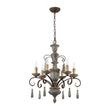 Load image into Gallery viewer, Farmhouze Light-Rustic Farmhouse Distressed Wood 6-Light Candle Chandelier-Chandelier-Dark Rustic-
