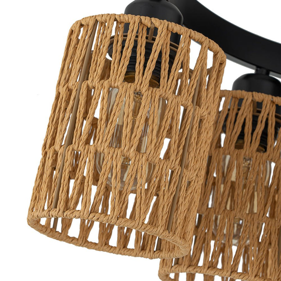 Rustic Farmhouse Woven Rope Shade Semi Flush Mount | Farmhouze Light