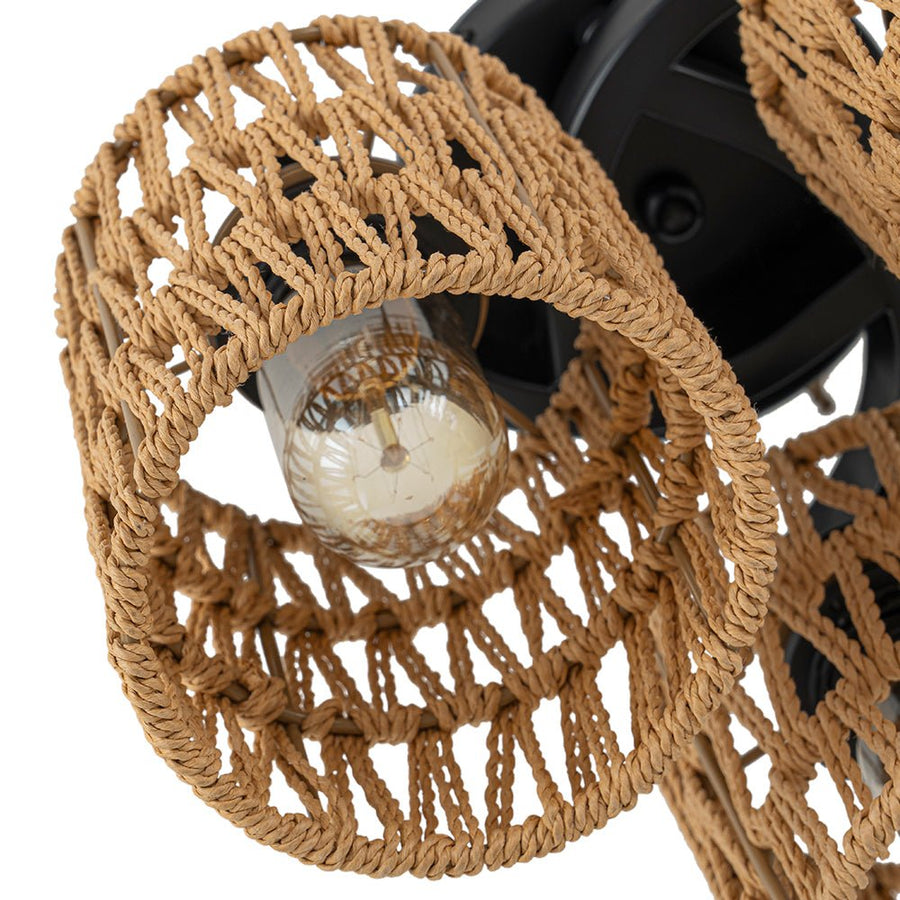 Rustic Rope Bulbs Rustic Farmhouse Woven Rope Shade Semi Flush Mount | Farmhouze Light