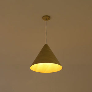 Farmhouze Light - Rustic Single Wood Style Wide Conical Pendant Light - Pendant - Oak - 