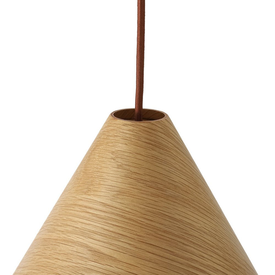 Farmhouze Light - Rustic Single Wood Style Wide Conical Pendant Light - Pendant - Oak - 