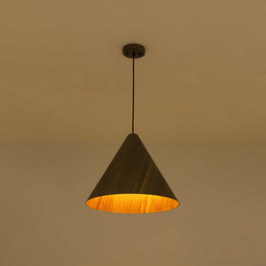 Farmhouze Light - Rustic Single Wood Style Wide Conical Pendant Light - Pendant - Walnut - 