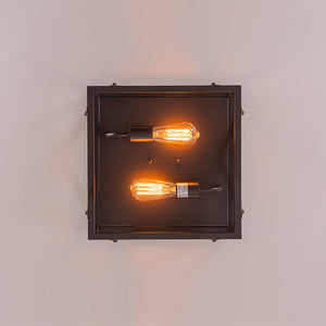 Farmhouze Light - Rustic Square Cage Flush Mount Ceiling Light Vintage - Ceiling Light - 2 - Light - 