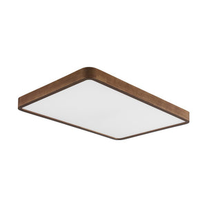 Farmhouze Light - Rustic Walnut Wood Dimmable LED Rectangle Ceiling Light - Ceiling Light - 23.6 In - 