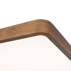Farmhouze Light - Rustic Walnut Wood Dimmable LED Rectangle Ceiling Light - Ceiling Light - 23.6 In - 