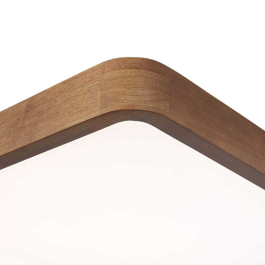 Farmhouze Light - Rustic Walnut Wood Dimmable LED Rectangle Ceiling Light - Ceiling Light - 23.6 In - 